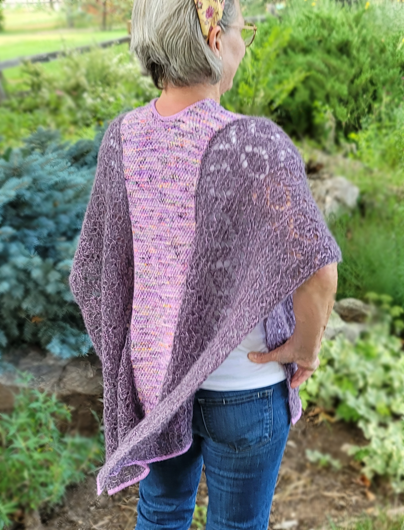 Floating Diamonds Poncho Knitting Pattern