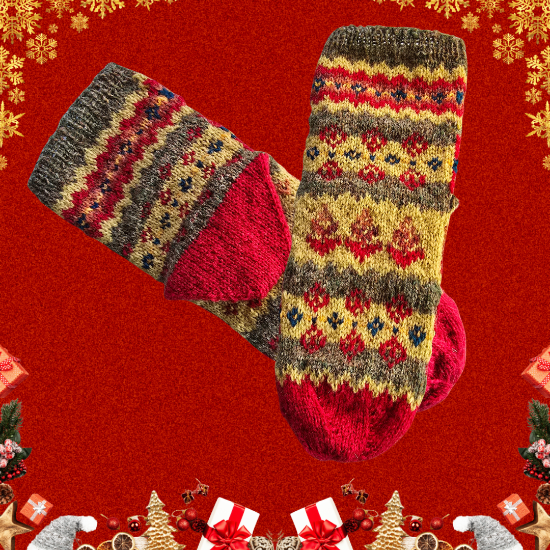 Magic Forest Slippers, Stranded Colorwork Kit